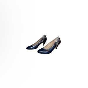 Salvatore Ferragamo Vintage Dark Blue Leather Pumps - Women’s Size 6.5